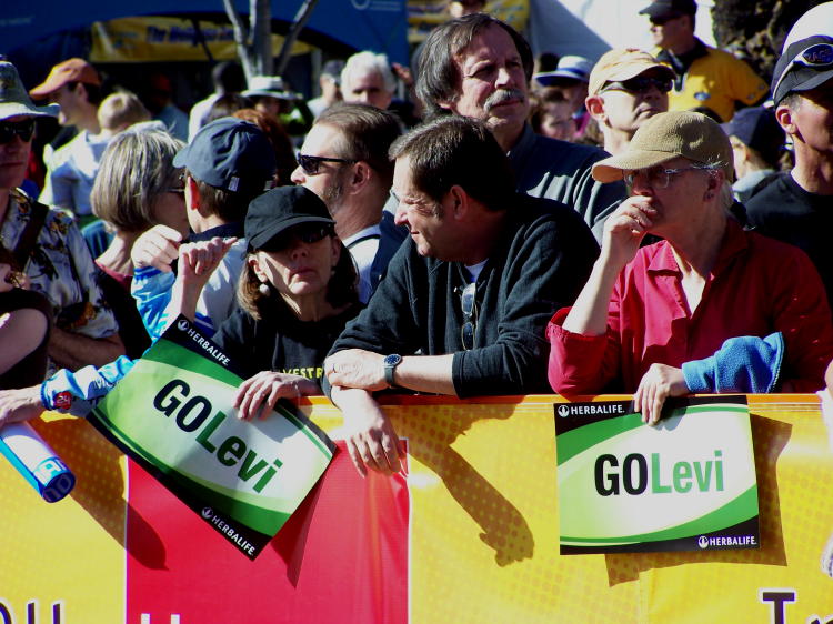 Cycling fans in Santa Rosa, CA which is the hometown of Levi Leipheimer of the Discovery Channel's Team