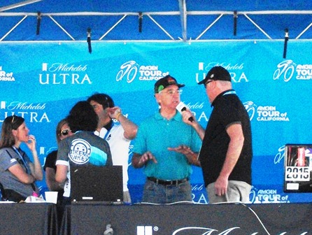 Don Hobbs speaks with the race announcer
