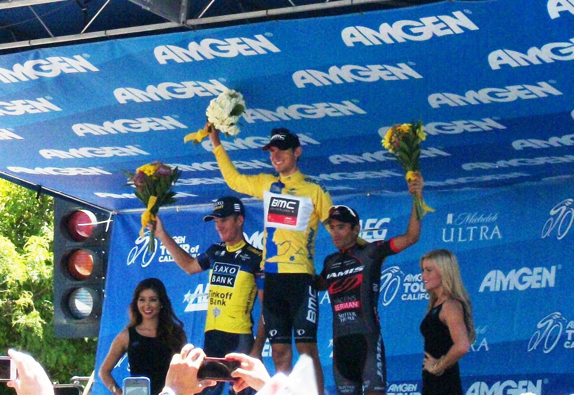 The top finishers of the 2013 AMGEN Tour of California