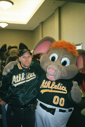 DENNIS and A's Mascot STOMPER