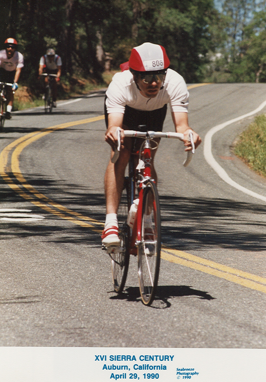 I am on yet another tough ride participating in the XVI Sierra Century near Auburn, CA on April 29, 1990
