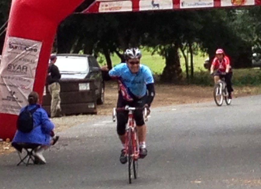 May 5, 2013 at finish of American Diabetes Association Tour de Cure ride at Napa, CA