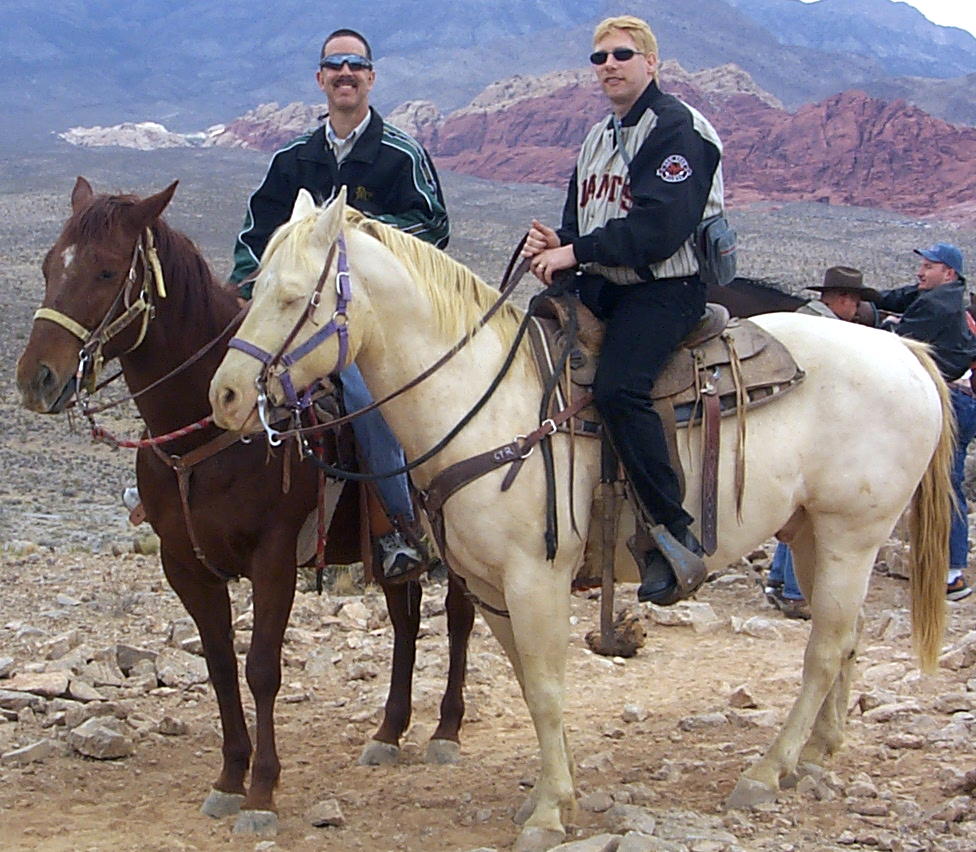 Two tough cowpokes in the middle of the desert.