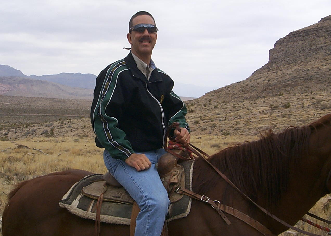 Dave on his horse named Rose.