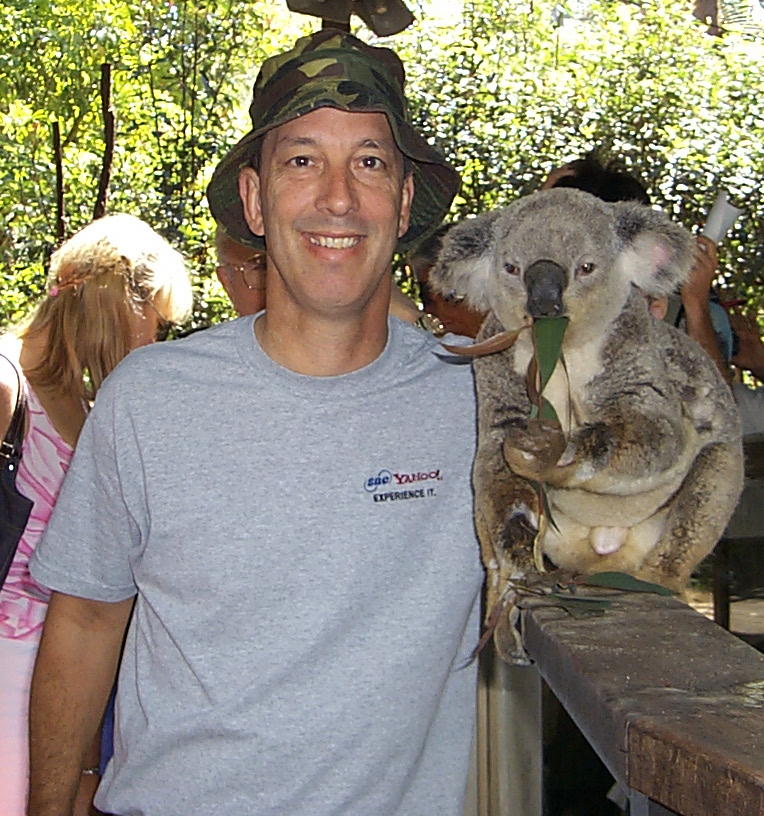 Dave only wishes this Koala would kiss him, he liked Dennis better.