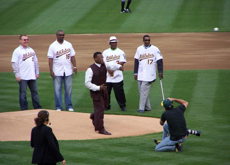 Ricky throws out the ceremony first pitch of the game