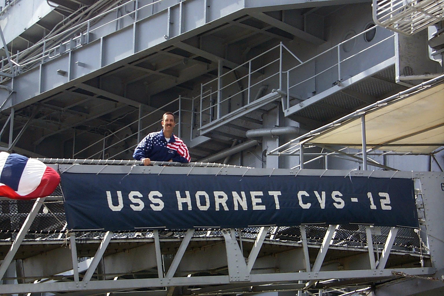 Here is Captain Dave coming aboard.  They didn't ring the bells for him - oops.