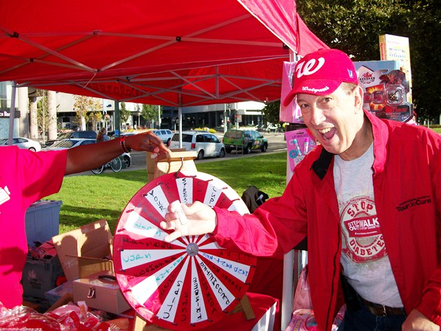 Dave having fun trying to win a prize