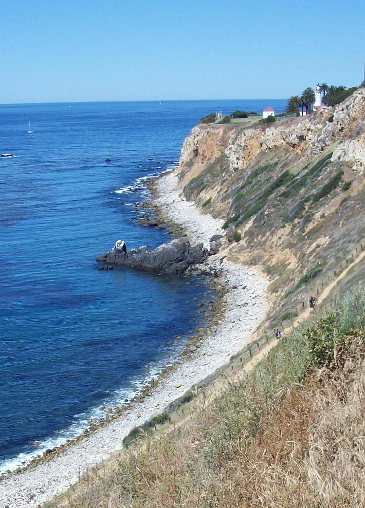 The cliffs along the coast