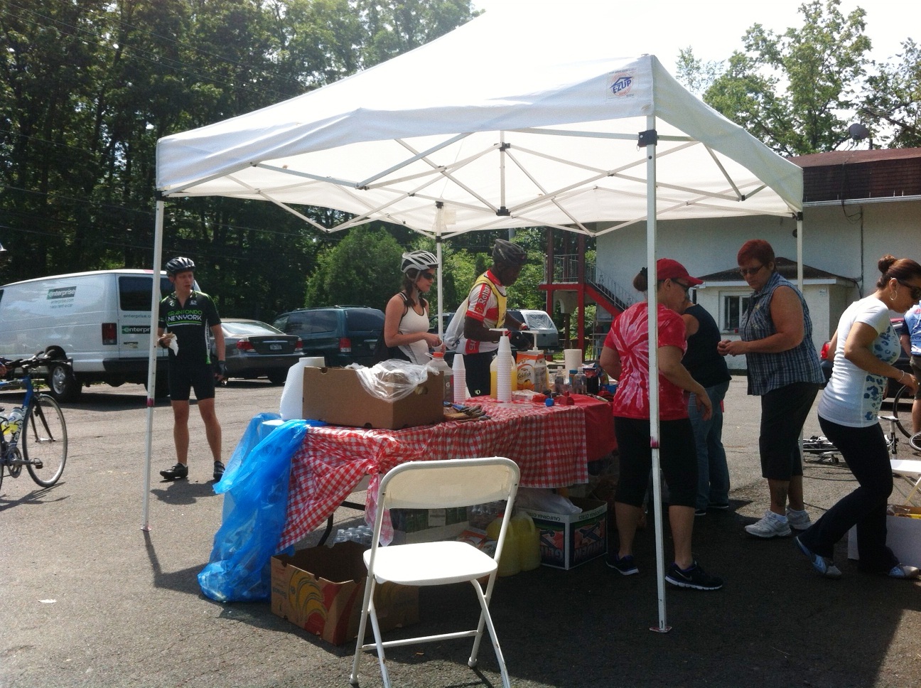 This is the rest stop at the 30 mile point of the ride