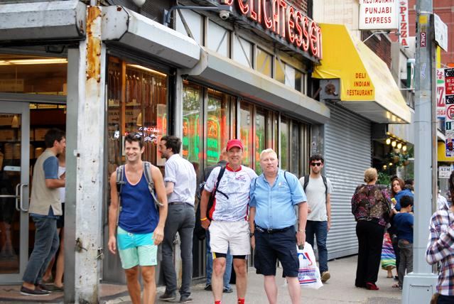 Dennis and I pictured in front of Kats in Manhatten where we ate to celebrate the ride