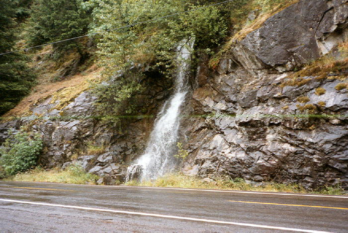 One of several beautiful waterfalls along Highway 26 enroute to McKenzie Pass.