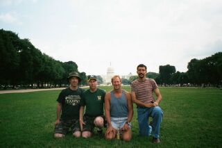 Dave, Dennis with friends taking a walk down the mall in Washington DC