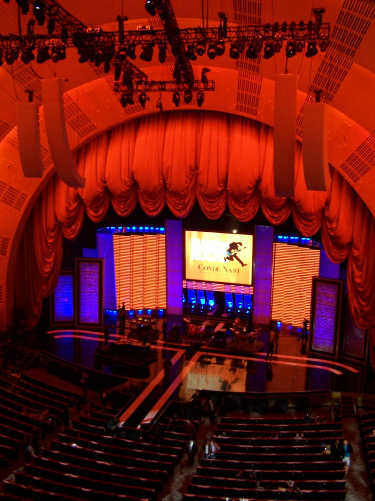 A view of the stage from our seats on the third deck.  Every seat is good at Radio City Hall.